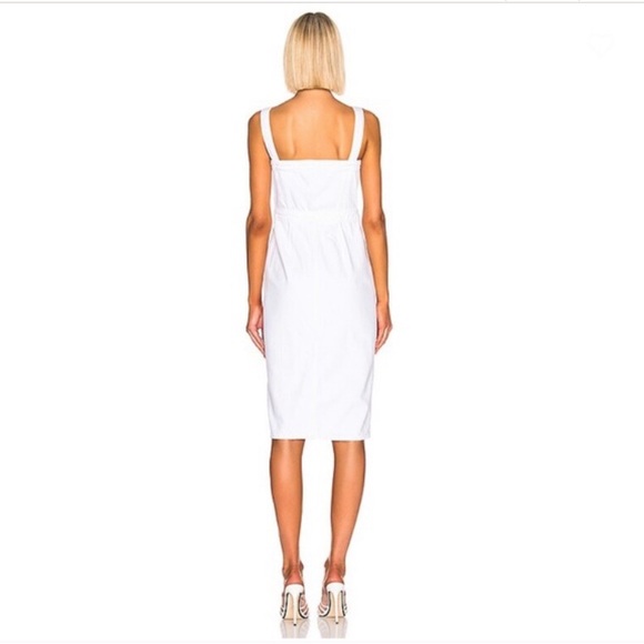 GRLFRND White Button Down Sleeveless Denim Overall Midi Petra Dress Size S NWT - Picture 3 of 8